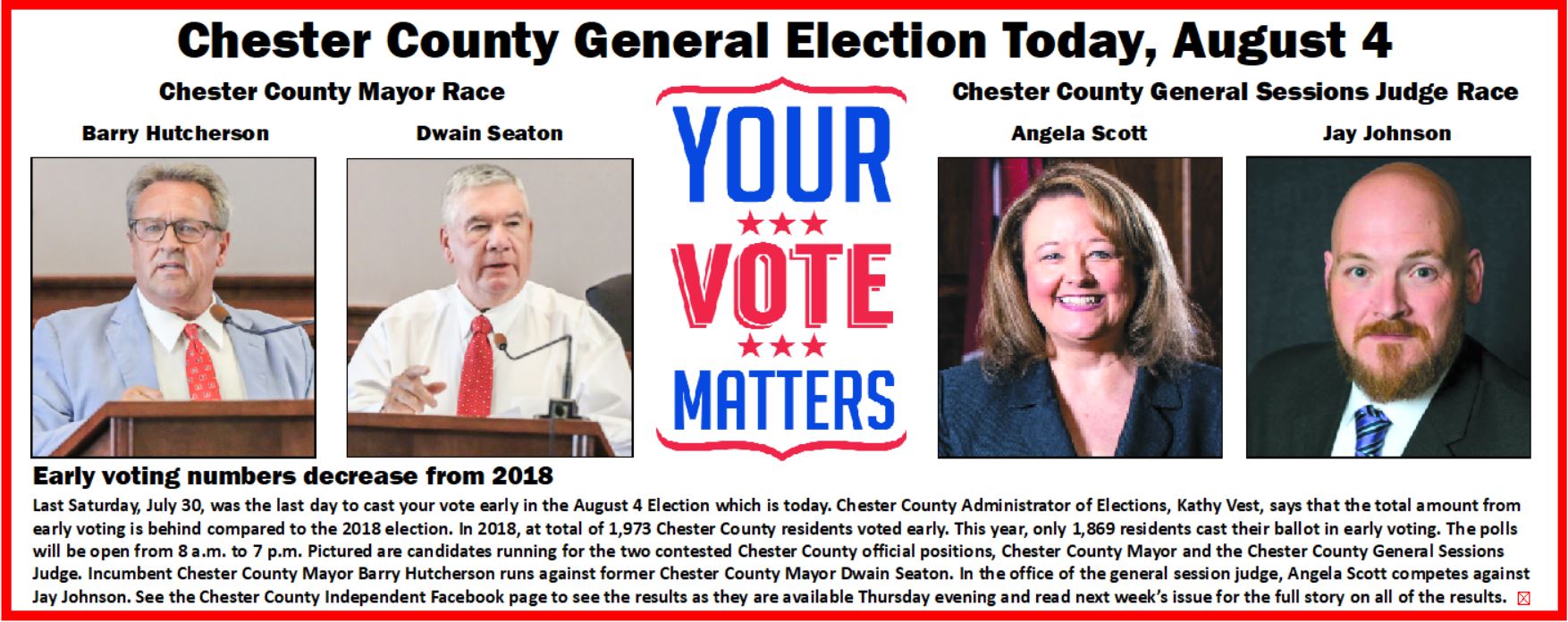 Chester County General Election Today August 4 Chester County